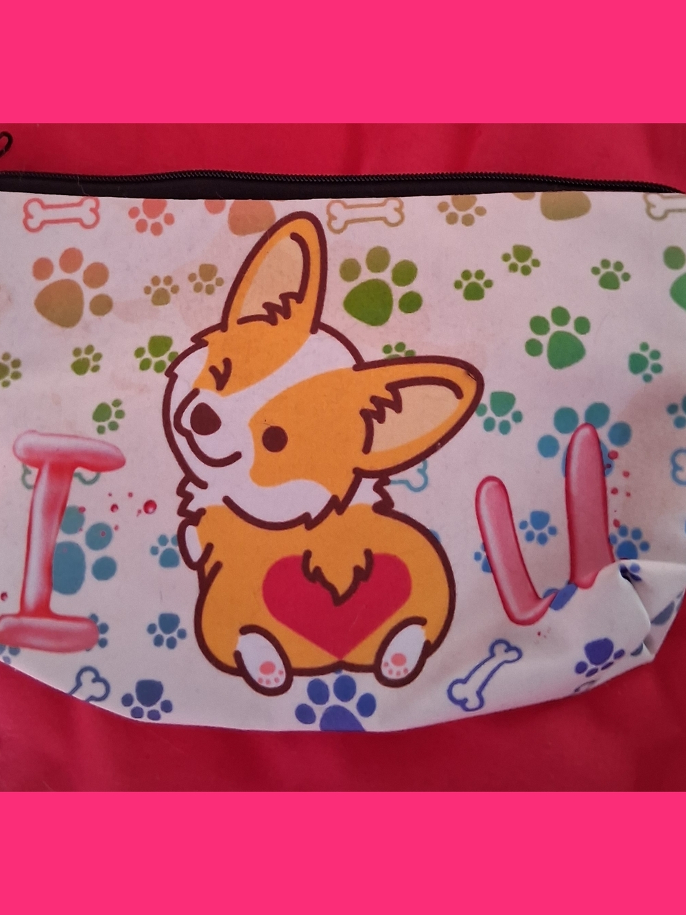 🌺4/$10-Cute Corgi Print Cosmetic Bag